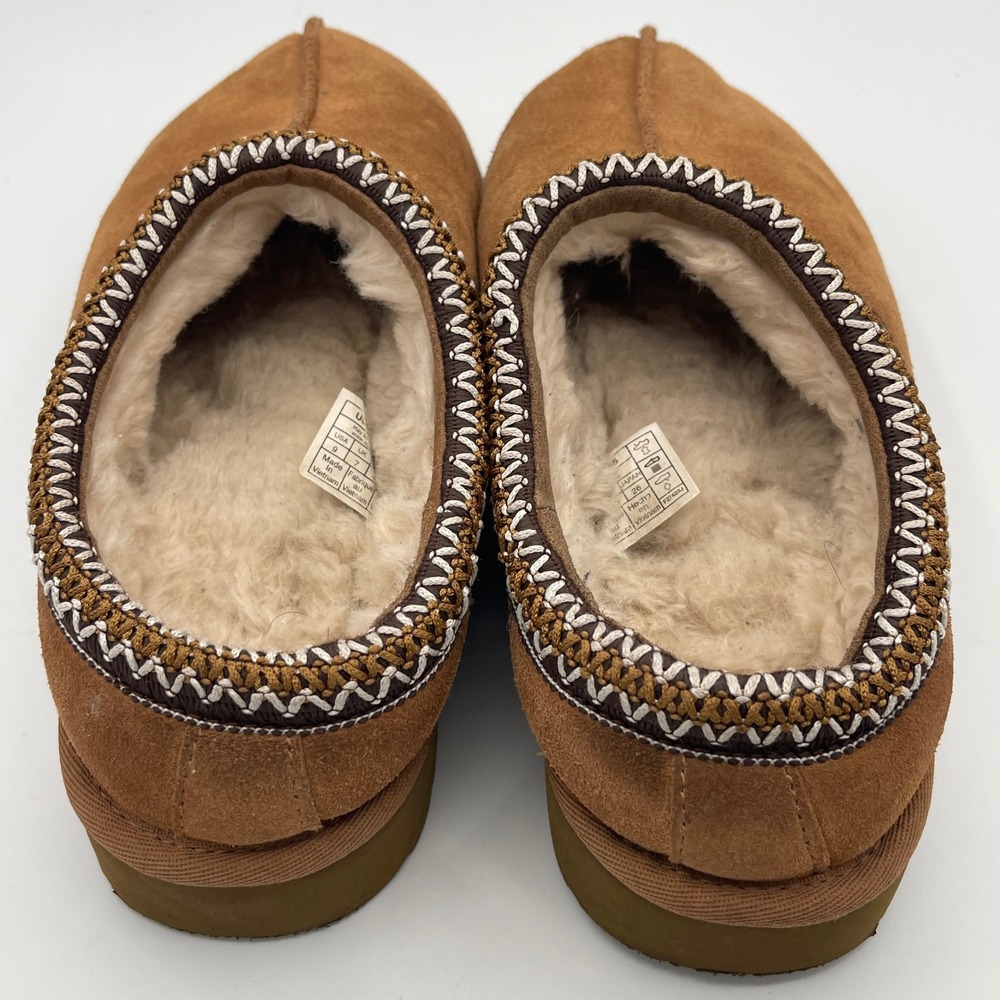 UGG Tasman Suede Slippers Chestnut Brown Embroidered Braid Sz9 40 - Picture 4 of 8